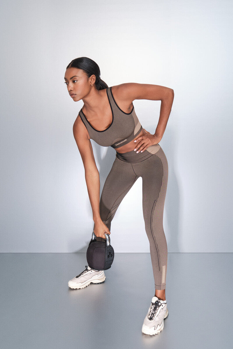 Seamless Fit Brown Sports Bra