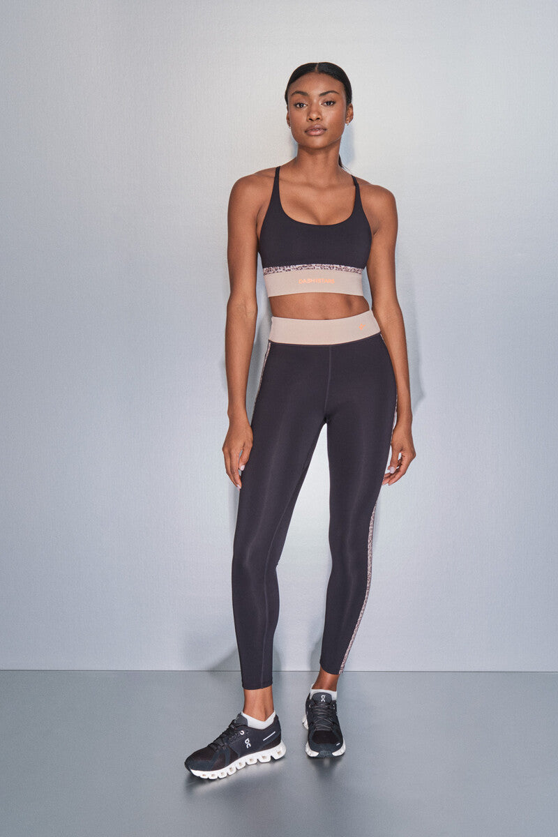 4D STRETCH sports bra, black animal print