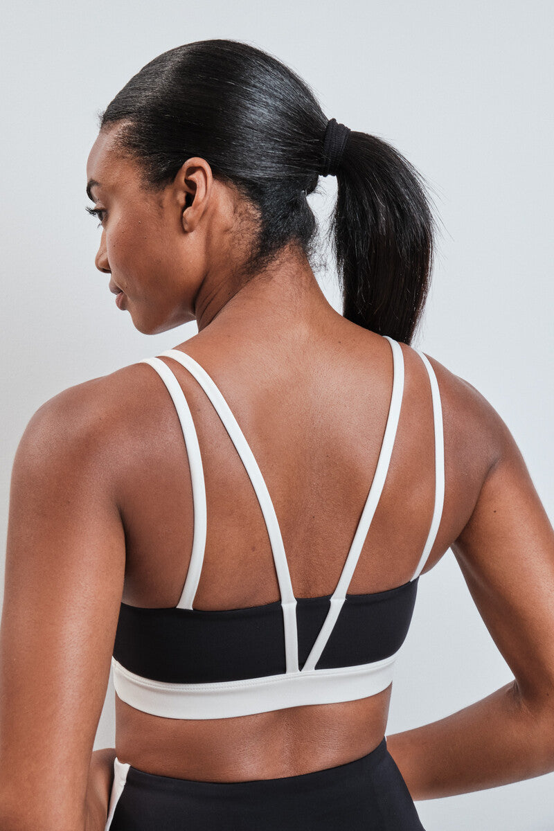 4D Stretch sports bra, black contrast