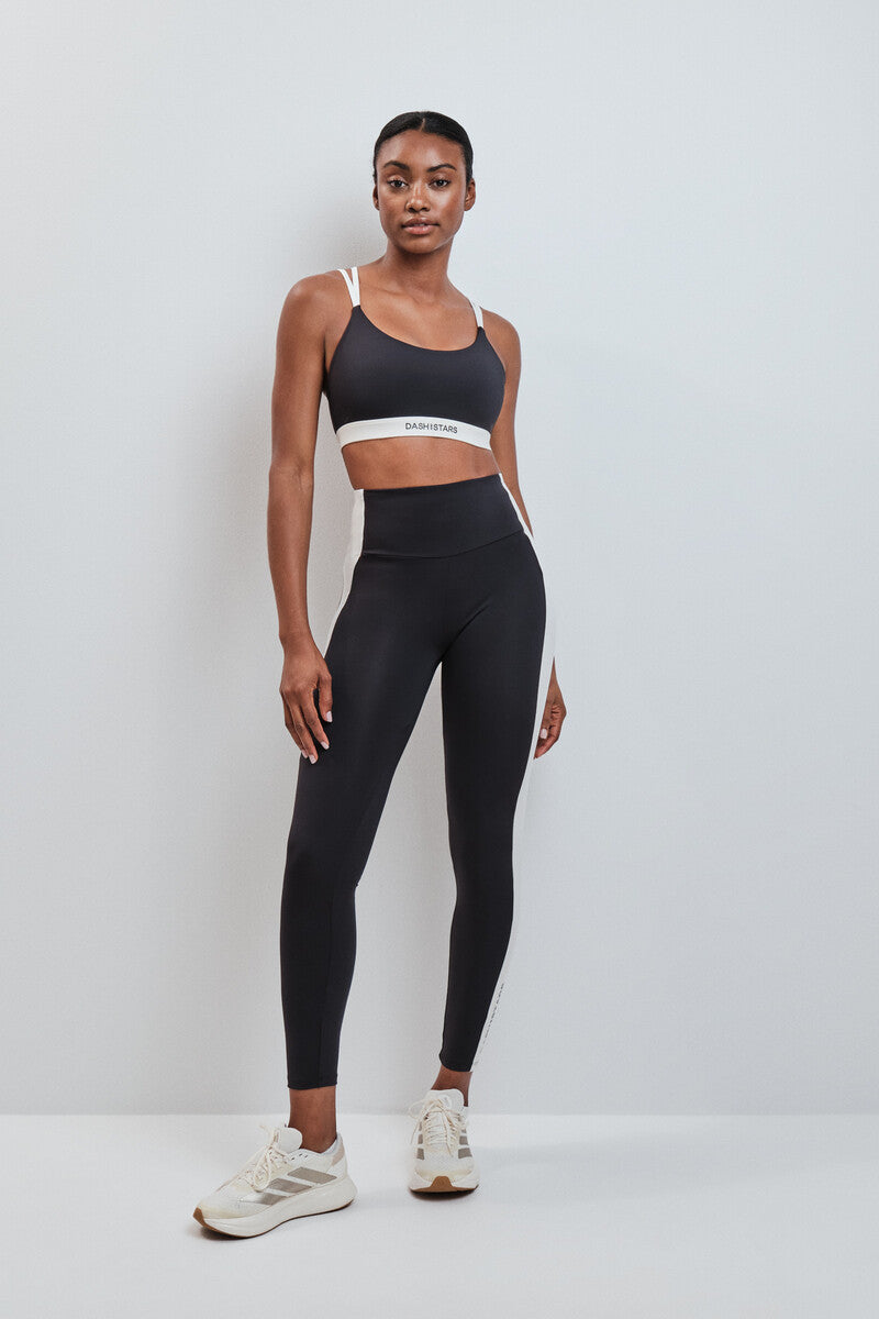 4D Stretch sports bra, black contrast