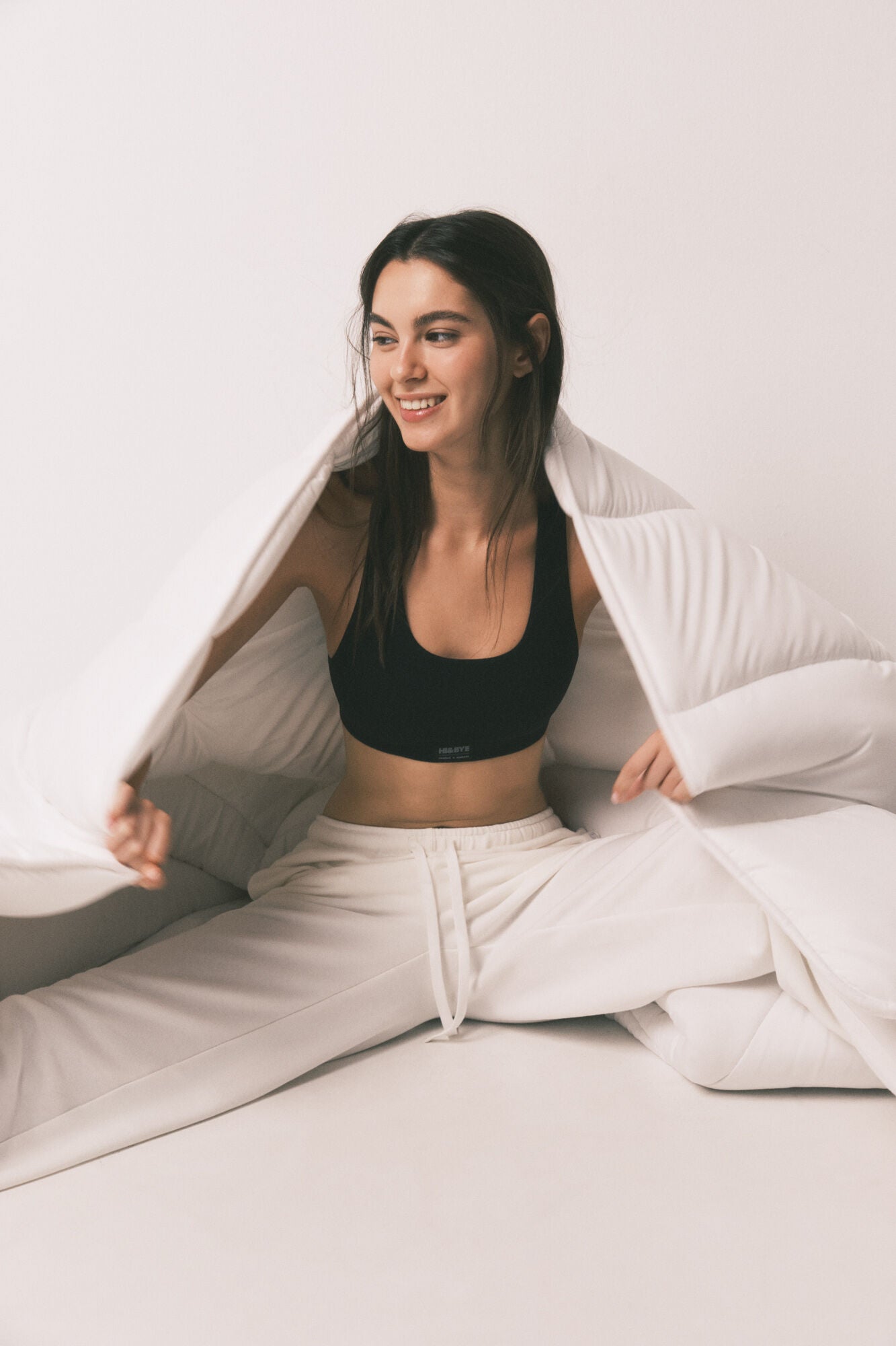 Seamless black sports bra