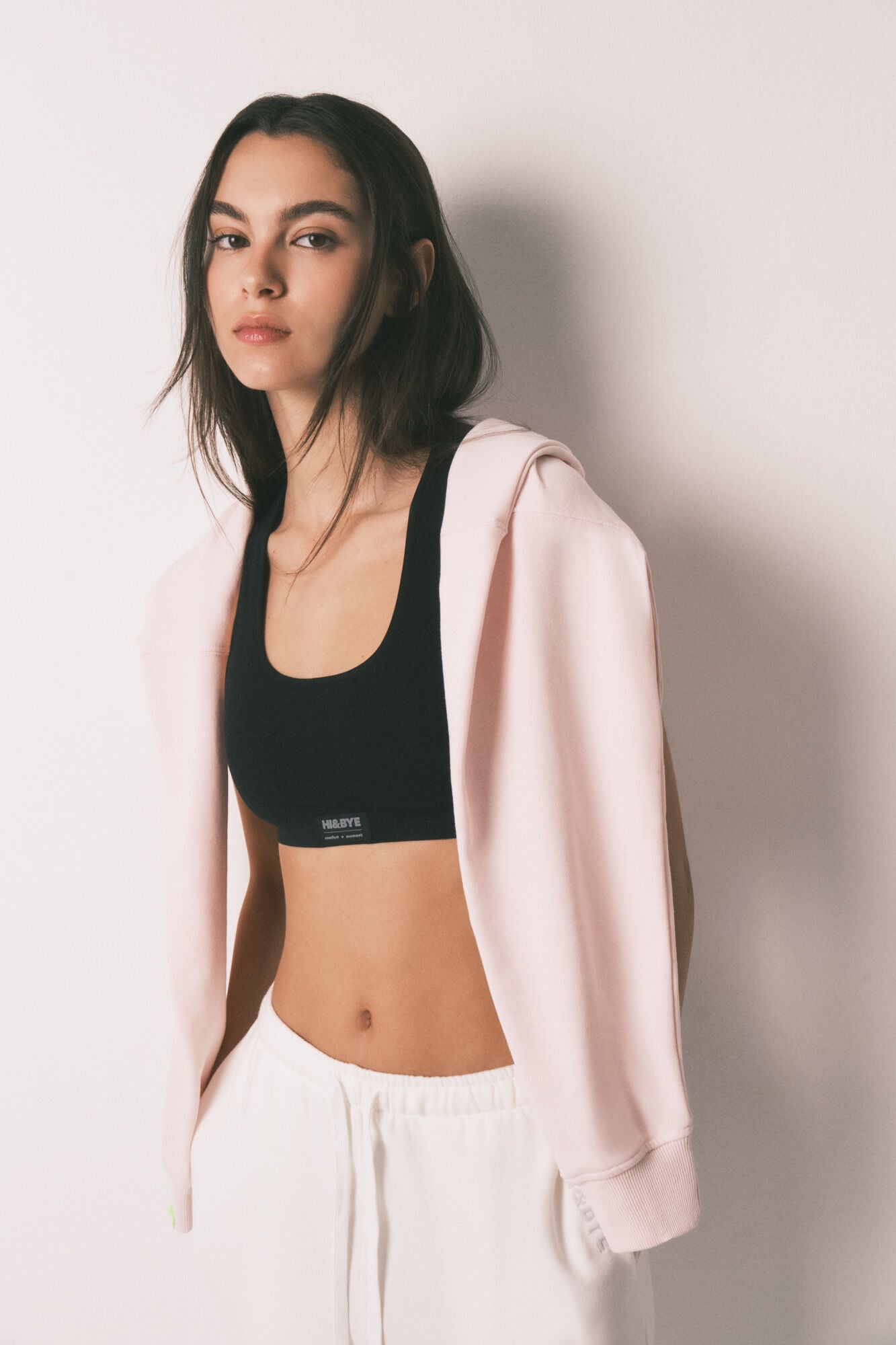 Seamless black sports bra