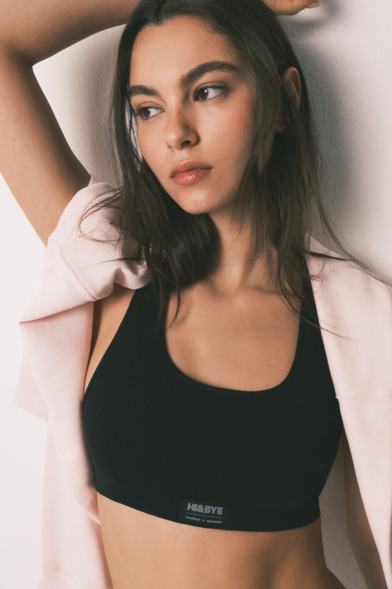 Seamless black sports bra
