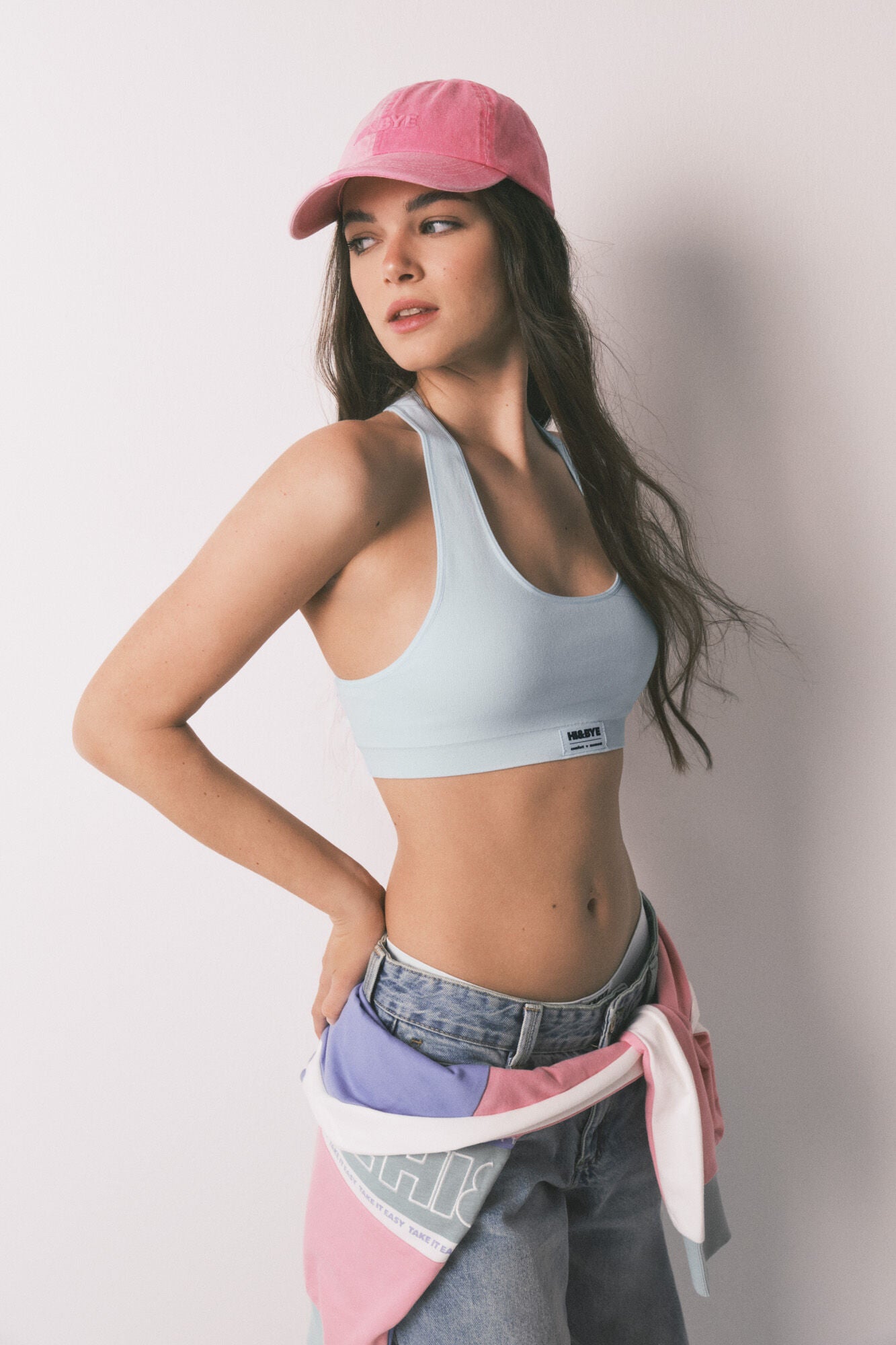 Seamless black sports bra