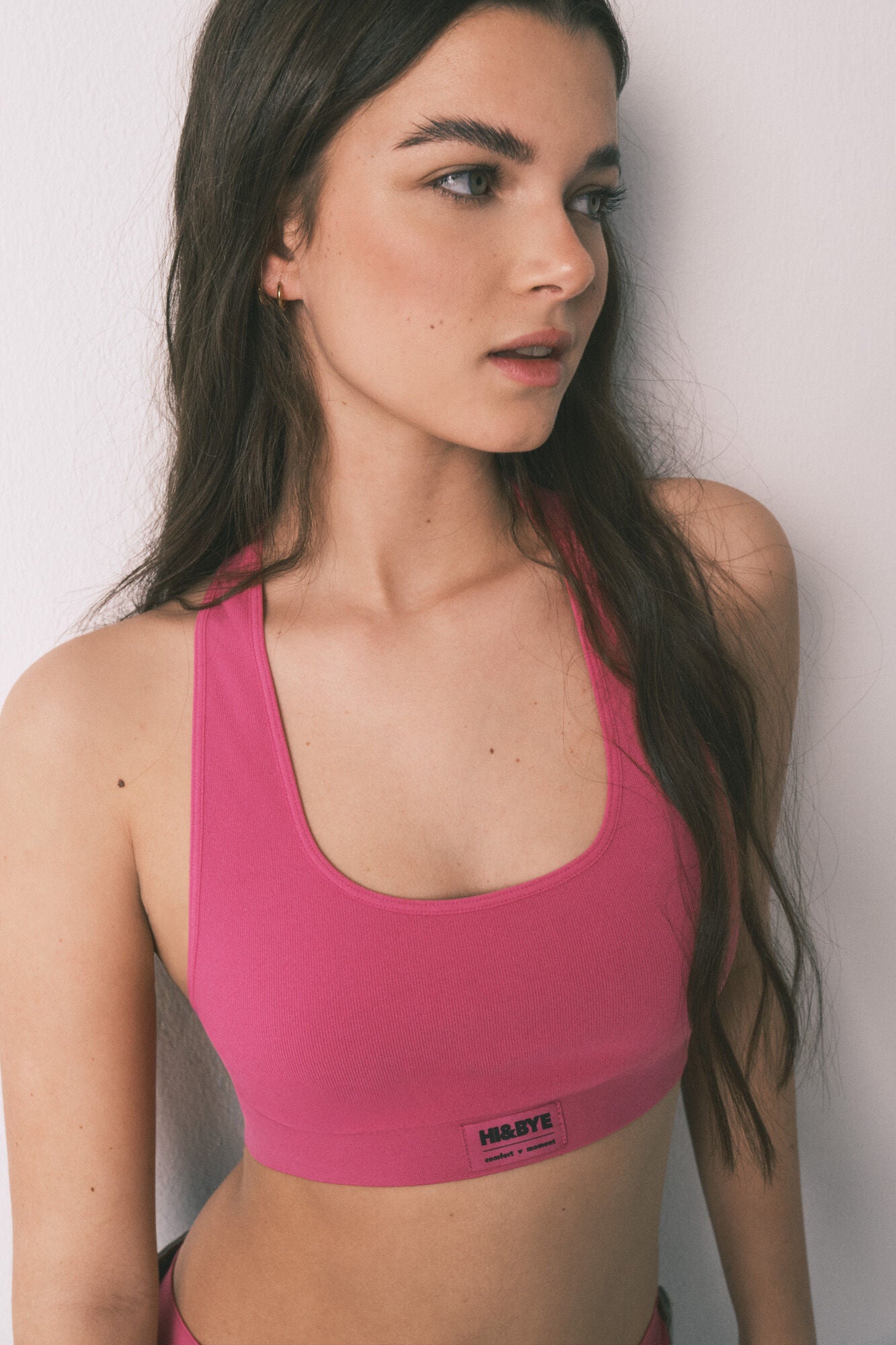 Seamless black sports bra