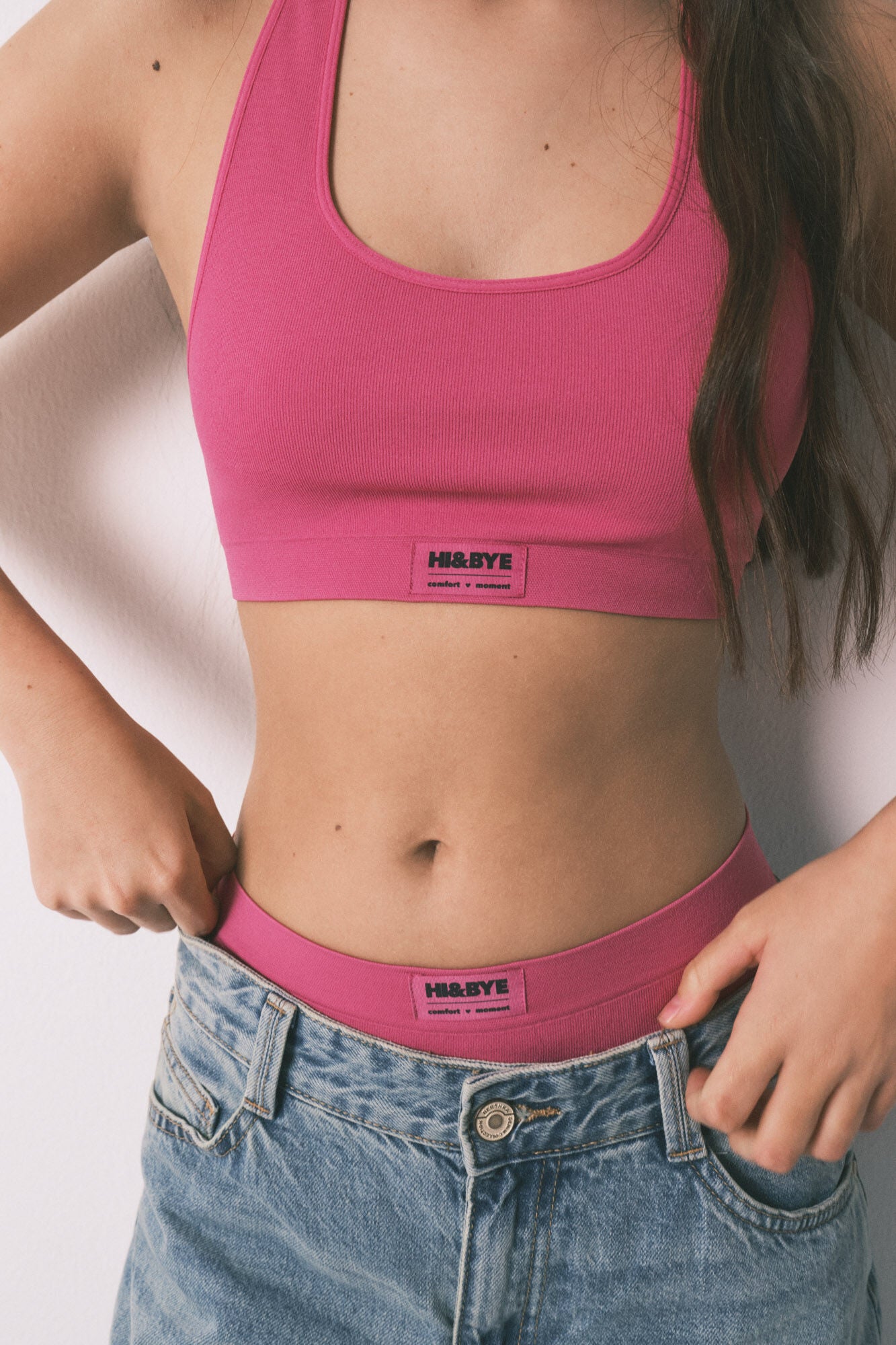 Seamless black sports bra
