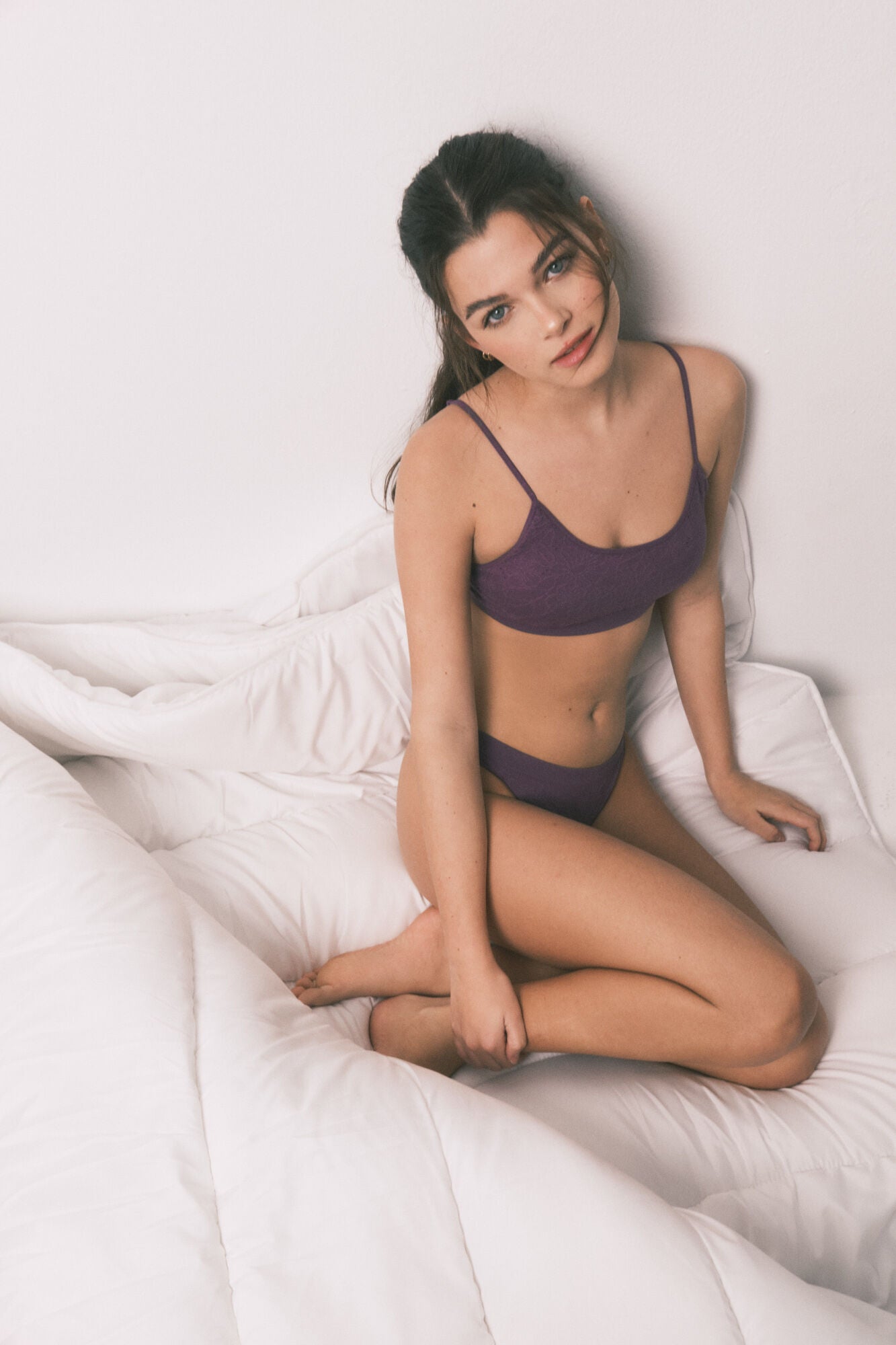 Seamless floral top bra
