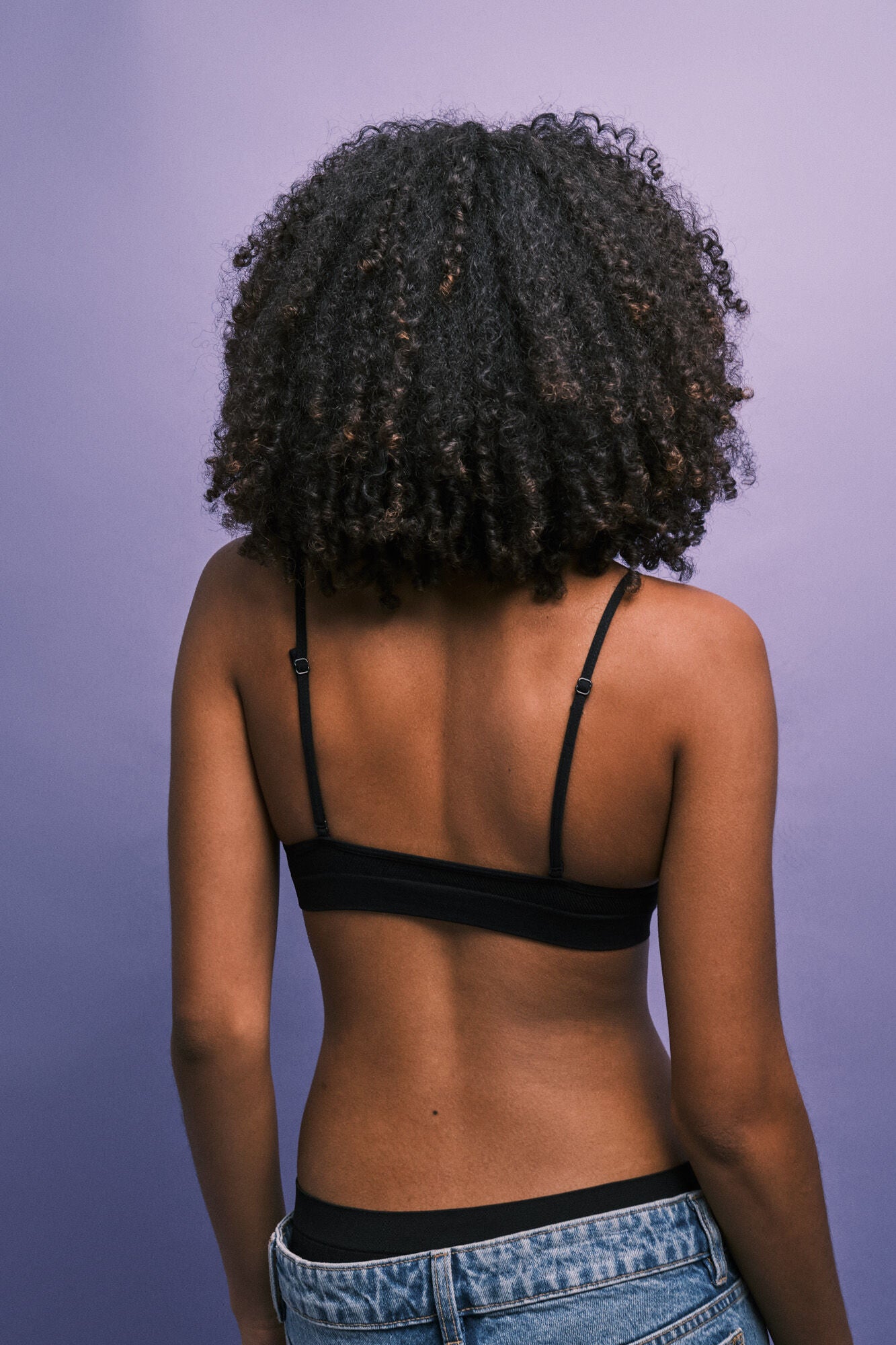 Black padded triangle bra