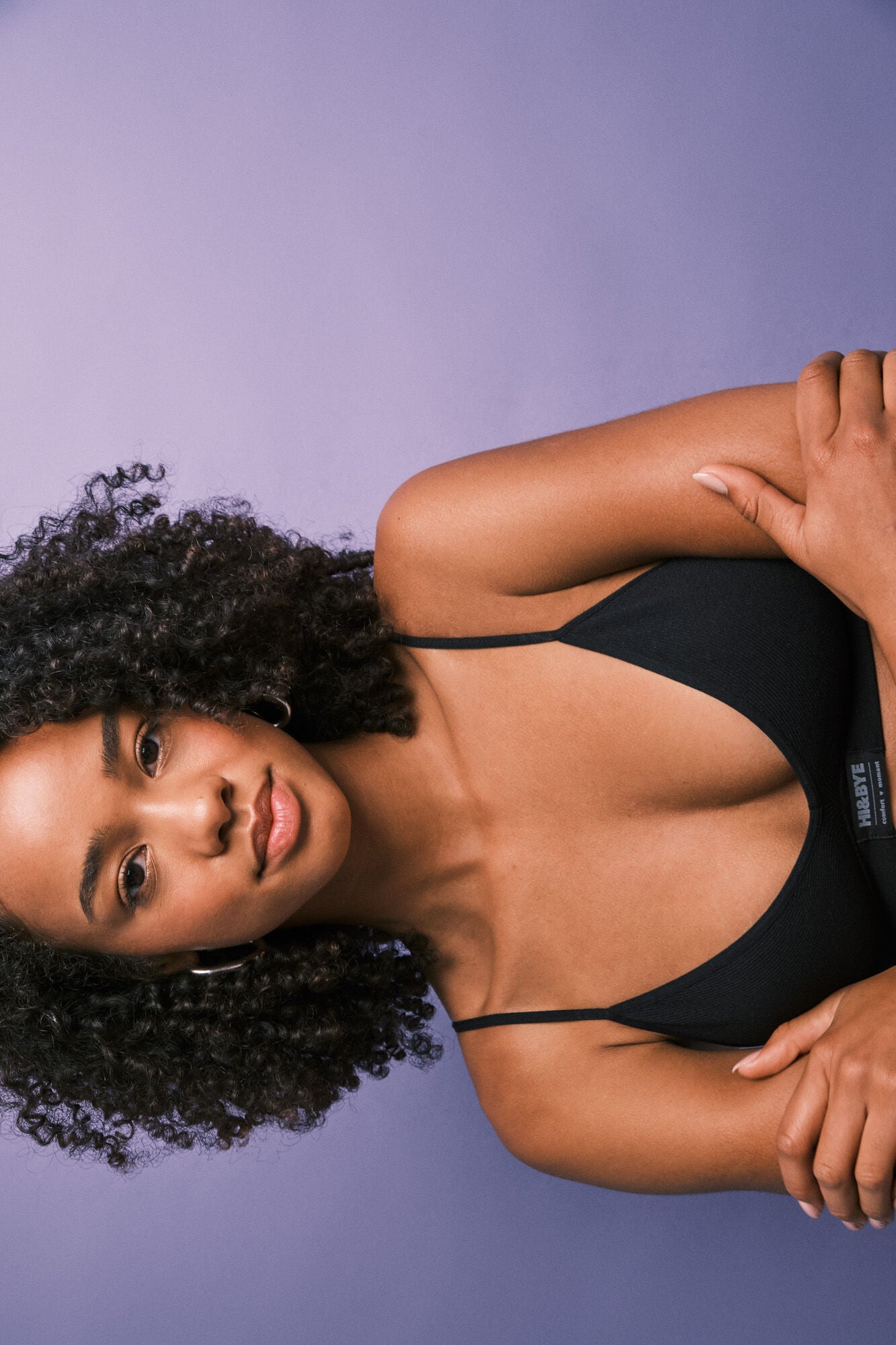Black padded triangle bra