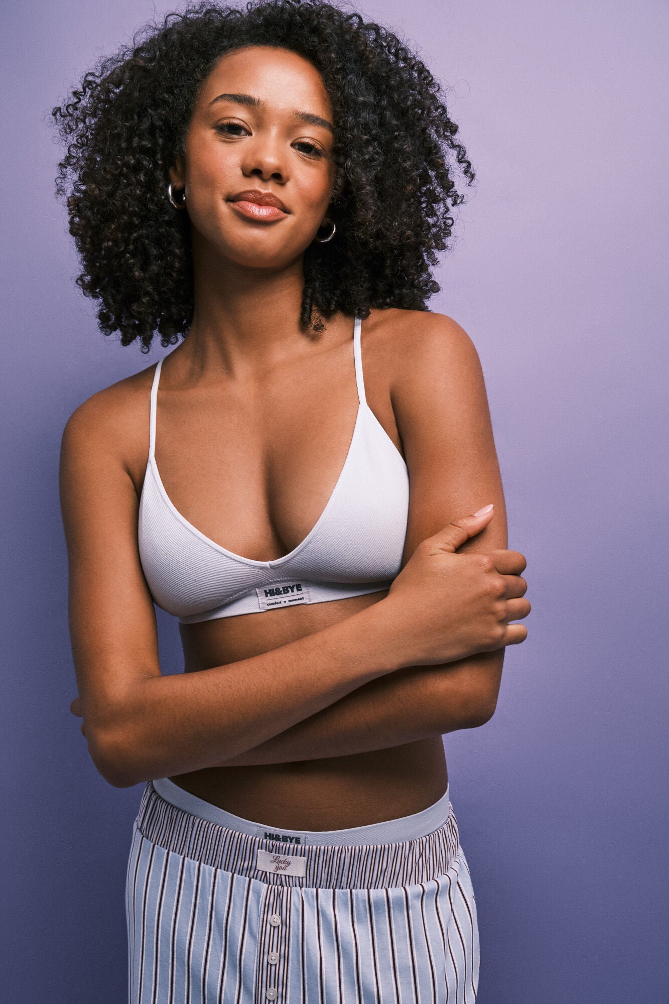 Light blue padded triangle bra