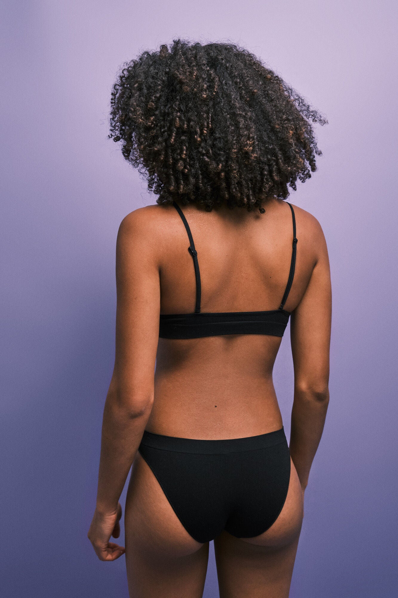 Classic black ribbed seamless panty