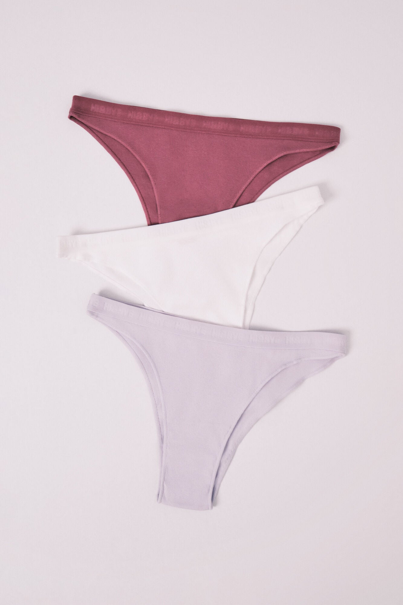 Pack of 3 lilac Brazilian panties