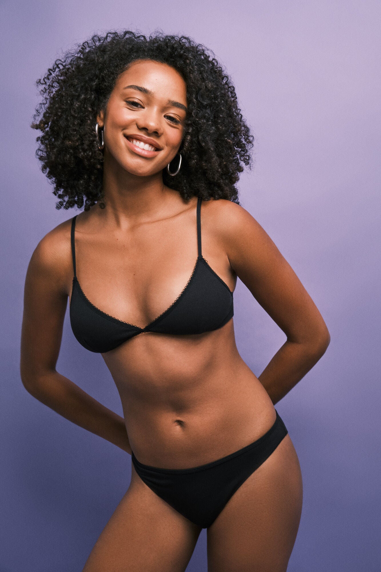 Pack of 3 classic "U" cut blue panties