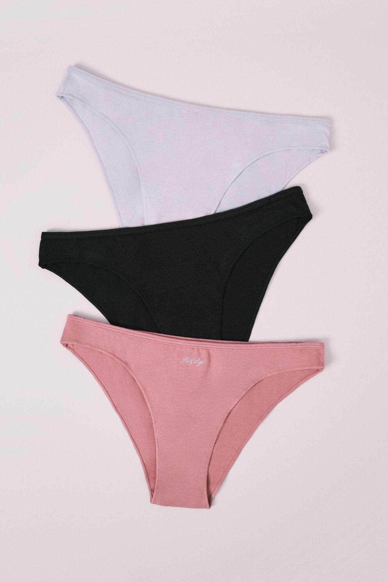 Pack of 3 classic "U" cut blue panties