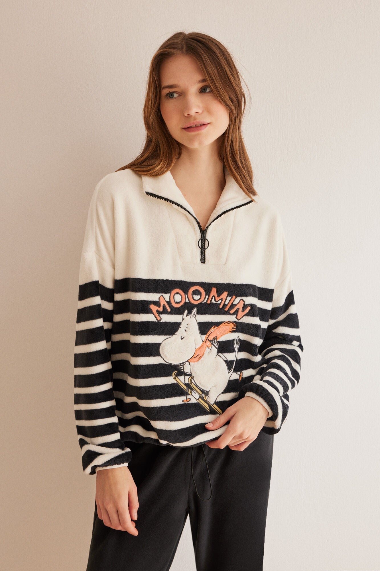 Moomin striped fleece pyjamas