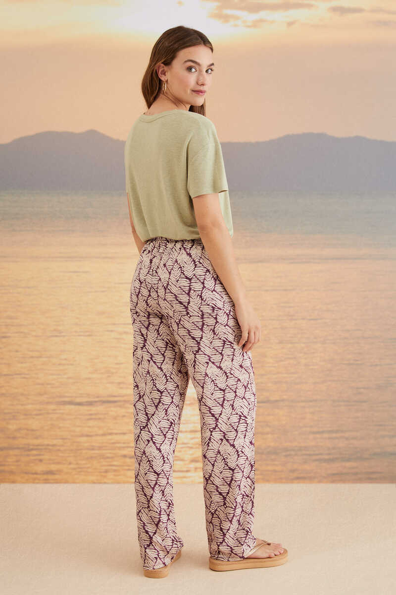 Garnet print long pants