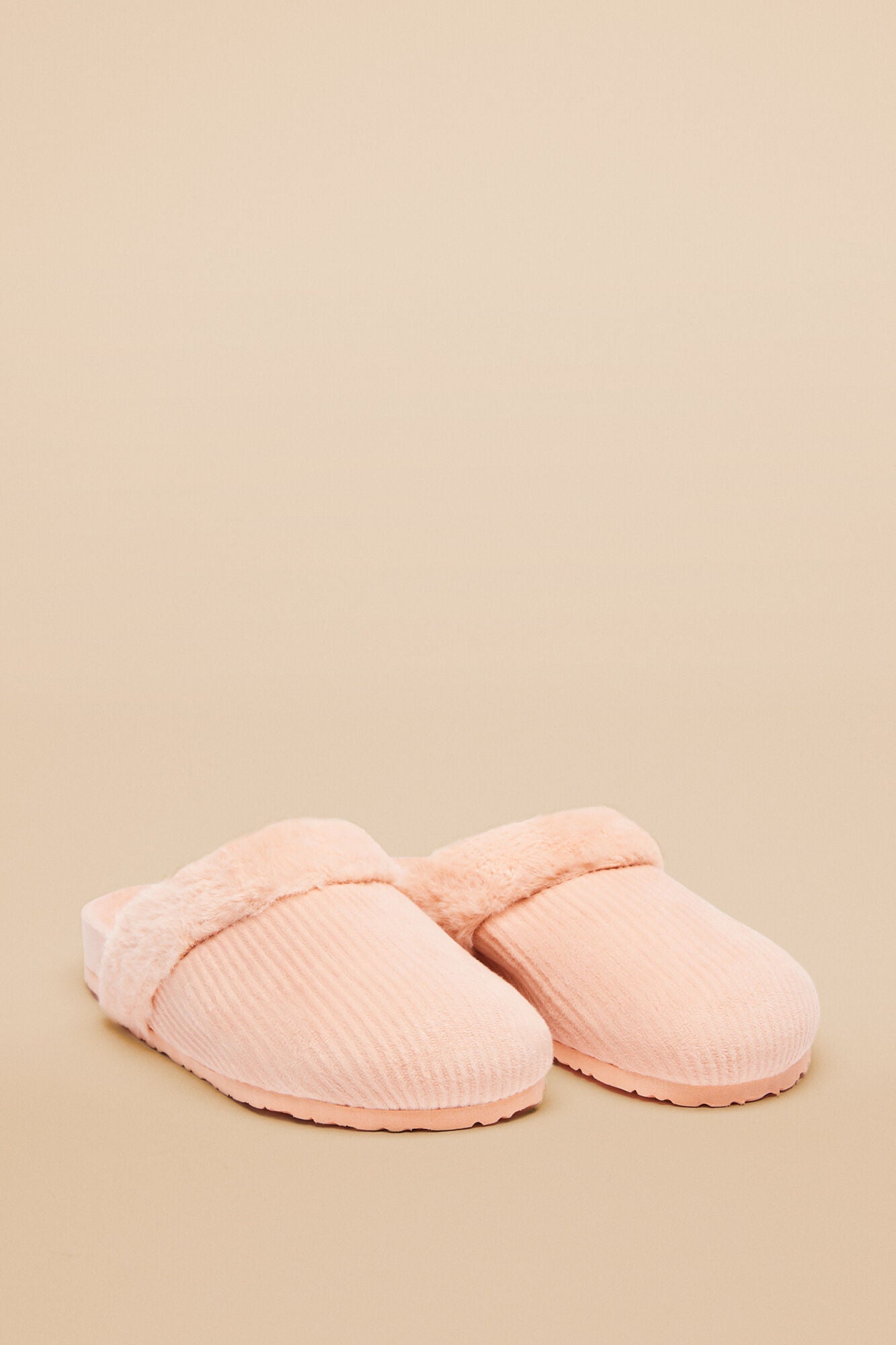 Slippers home corduroy pink clog
