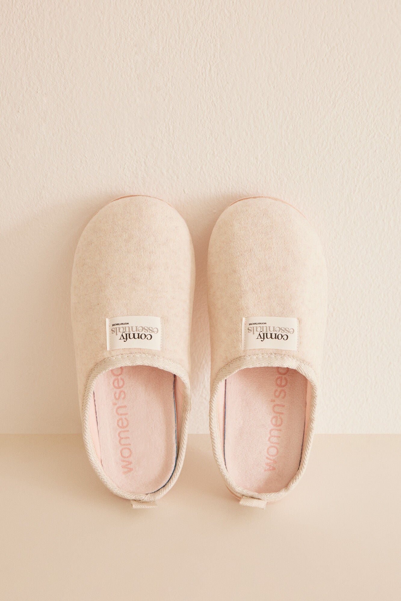 Slippers home removable beige insole