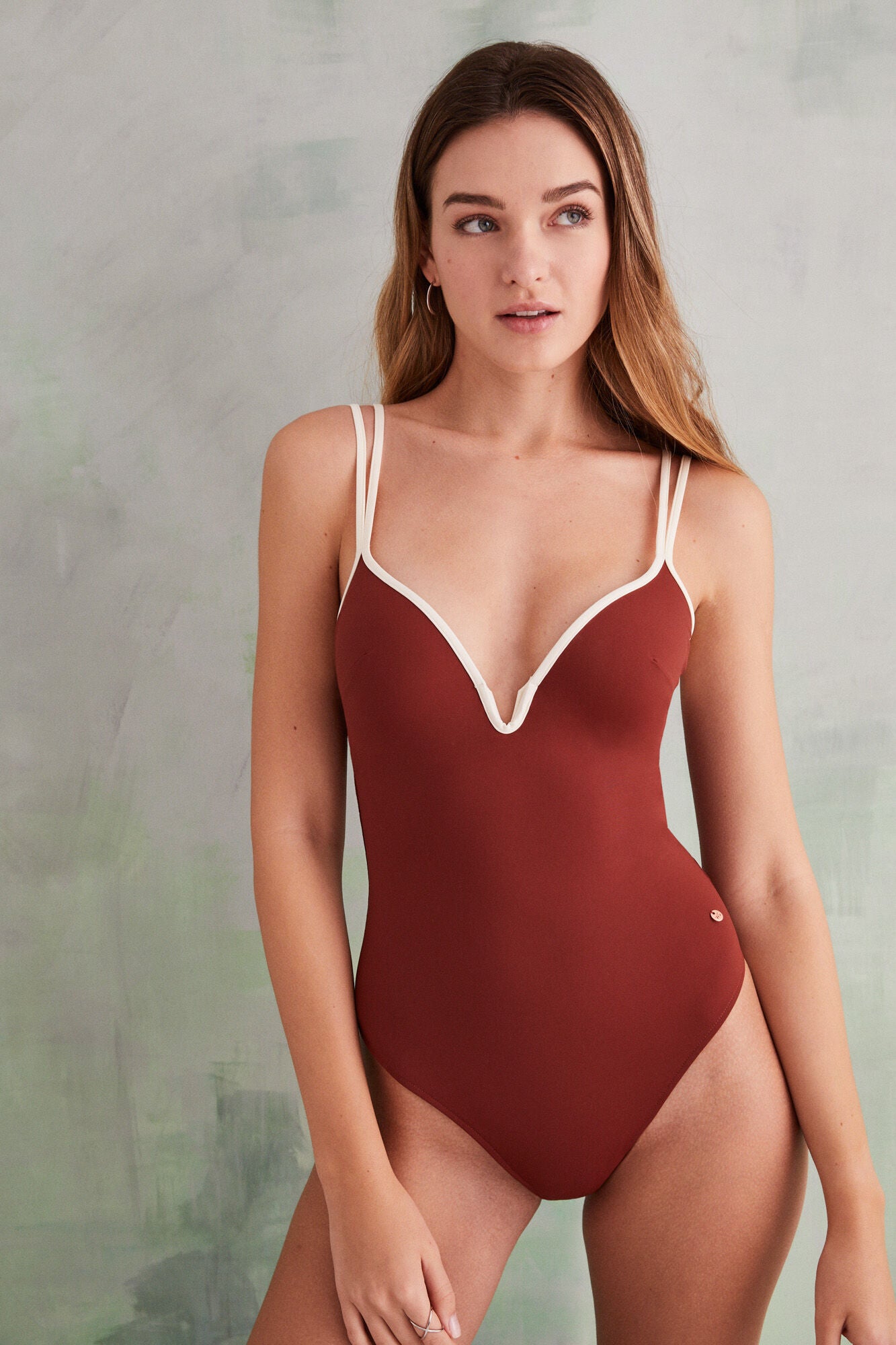 Brown molding swimsuit