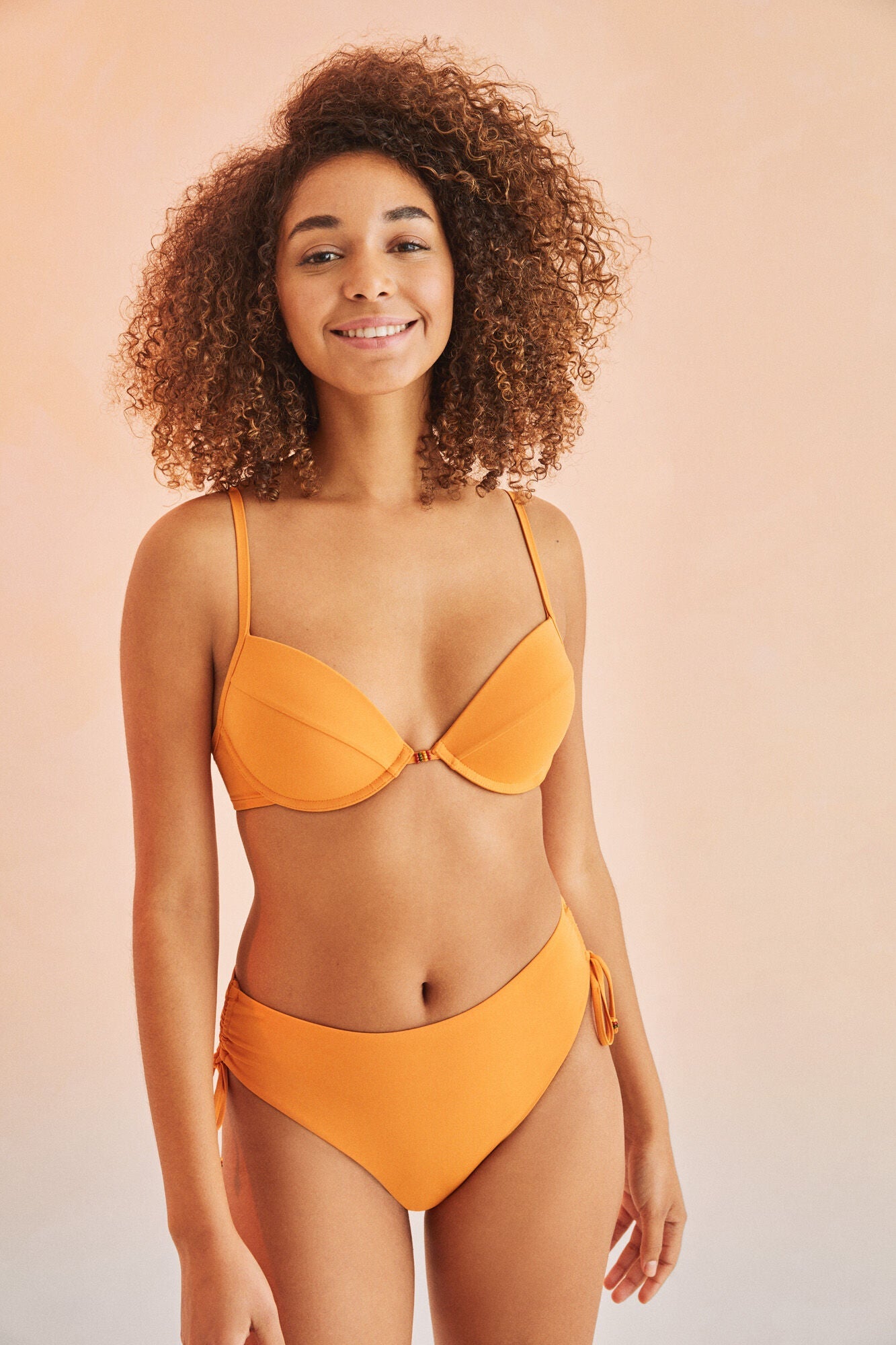 Top push up bikini orange