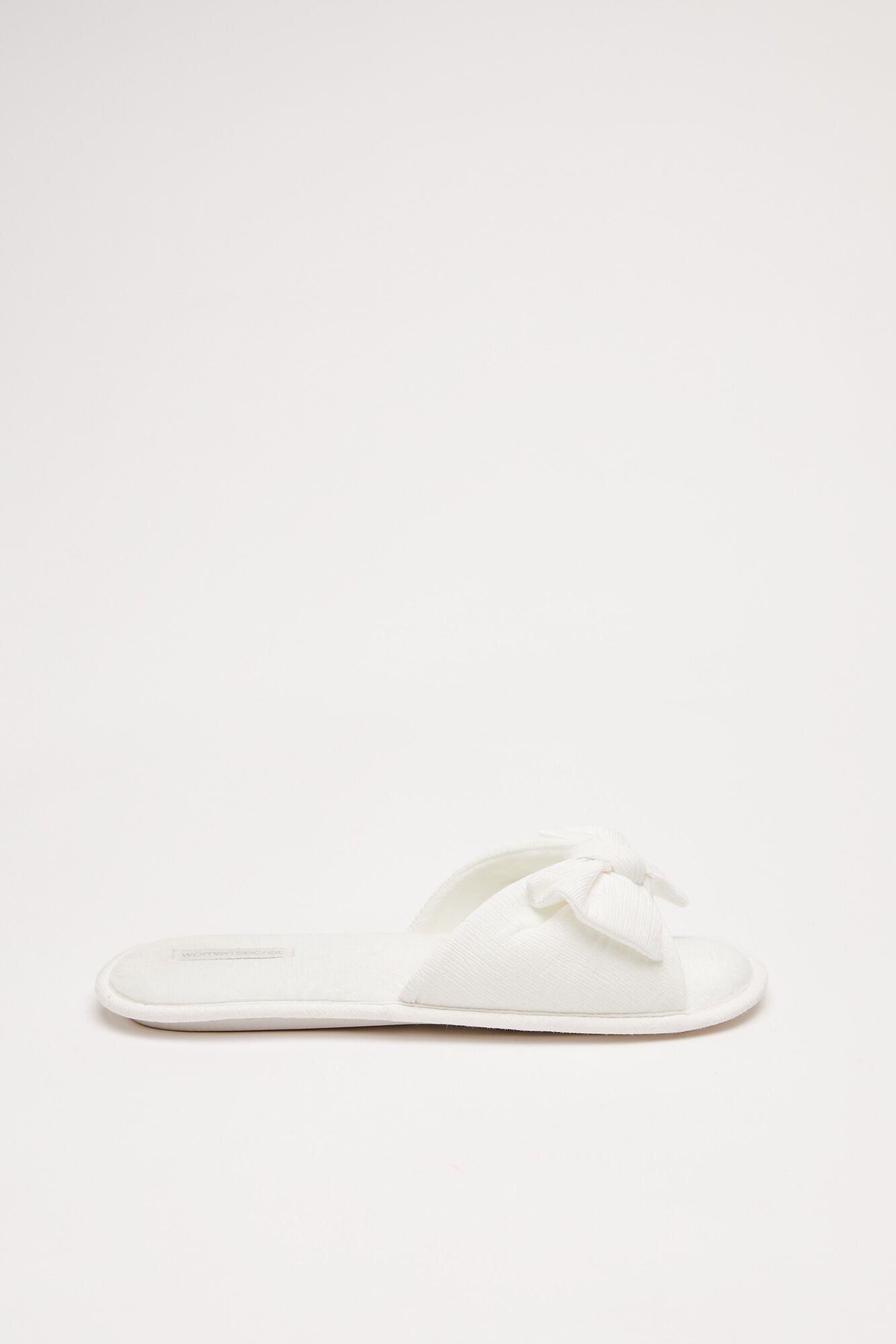 White bow open toed slippers